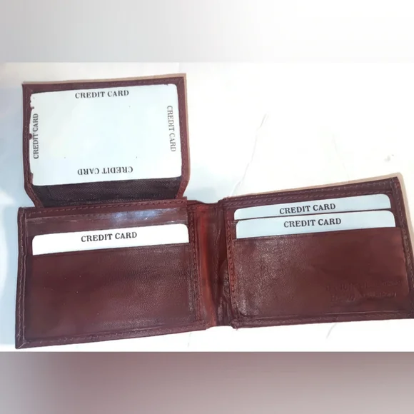 HOWLING WOLF SLIM BIFOLD LEATHER WALLET ,BROWN